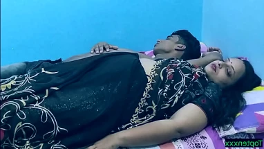 Indian hot stepsister getting fucked by junior at midnight